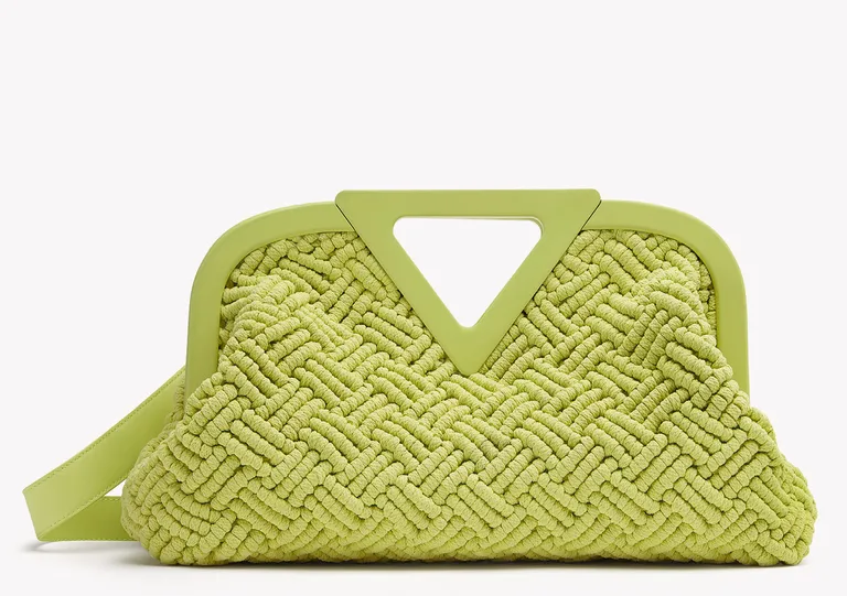 Basket bags inspired neon green Point bag by Bottega Veneta