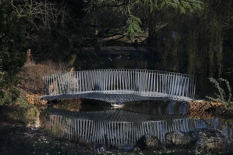 the swing bridge designed by Tonkin Liu at Crystal Palace park is inspired by dinosaurs
