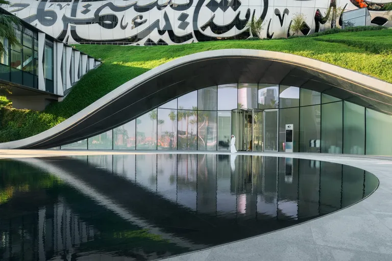 ground level with water element at dubai’s Future museum
